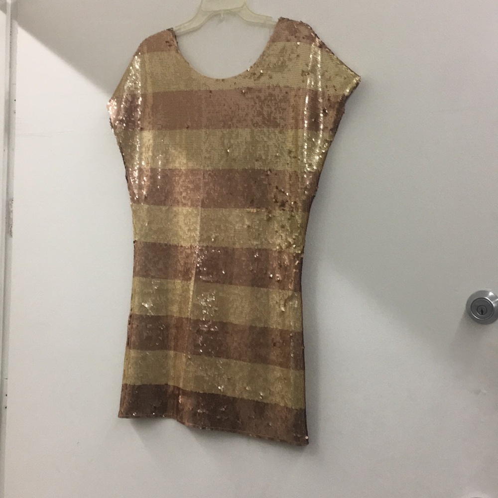 Sheri Bodell Gold and Bronze Sequin Dress